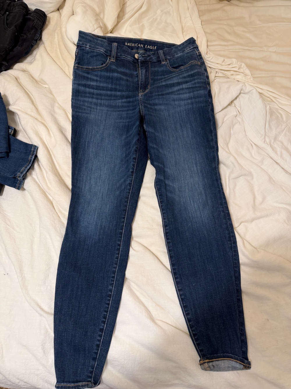 American Eagle Outfitters Dark Blue Stretch Skinny Jeans